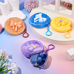 8Pcs 8 Styles Velvet Earphone Storage Zipper Bags with PVC Bowknot&nbsp;ABAG-TA0002-01