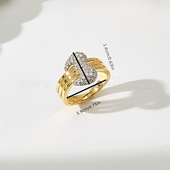 Brass Micro Pave Cubic Zirconia Finger Rings for Women&nbsp;IC2063
