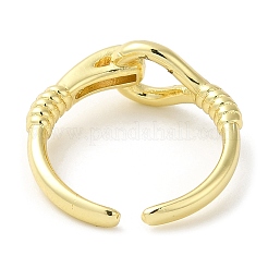 Brass Micro Pave Cubic Zirconia Open Cuff Ring for Women&nbsp;LS-RJEW-F154-02G-A