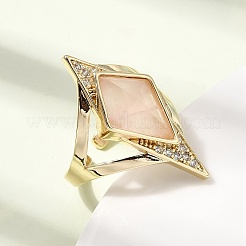 Brass Micro Pave Cubic Zirconia Cuff Rings for Women&nbsp;GG-CBA7610-11G-08