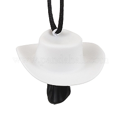 Halloween Skull Plastic Pendant Necklaces&nbsp;NJEW-S006-01C