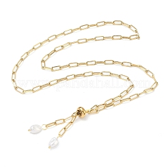 Adjustable 304 Stainless Steel Paperclip Chains Necklaces&nbsp;NJEW-D343-02G