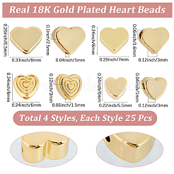 100Pcs 4 Styles Brass Beads&nbsp;KK-BBC0022-40