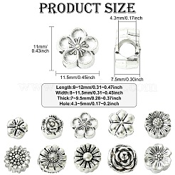 40Pcs 10 Styles Tibetan Style Alloy European Beads&nbsp;FIND-CJ0005-29