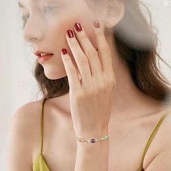 40Pcs 5 Styles Natural Green Aventurine & Rose Quartz & Amethyst & Dyed White Jade & Citrine Round Connector Charms&nbsp;PALLOY-DC00044