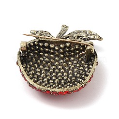 Teachers' Day Alloy Rhinestone Apple Brooches&nbsp;JEWB-S023-04A