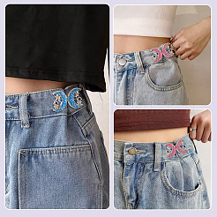 4 Pairs 4 Colors Platinum Alloy Enamel Waist Tighteners&nbsp;AJEW-TA0002-66