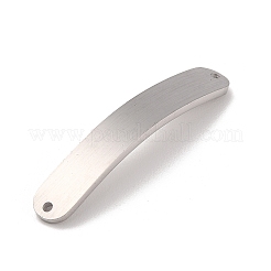 Non-Tarnish 304 Stainless Steel Brushed Curved Rectangle Connector Charms&nbsp;STAS-R222-03P