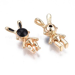 Brass Micro Pave Clear Cubic Zirconia Pendants&nbsp;KK-N232-223
