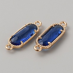 Golden Plated Brass Pave Glass Connector Charms&nbsp;FIND-WH0110-728G-01