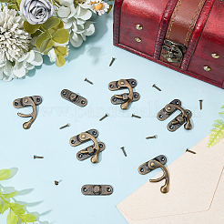 6Pcs Iron Latch Hook Hasp Horn Lock with 24Pcs Screws&nbsp;IFIN-CP0003-01AB