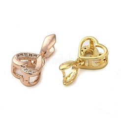 Rack Plating Brass Micro Pave Clear Cubic Zirconia Ice Pick Pinch Bails&nbsp;KK-K340-08