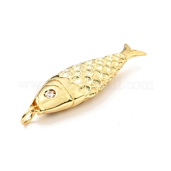 Brass Micro Pave Clear Cubic Zirconia Pendants&nbsp;KK-G416-11G