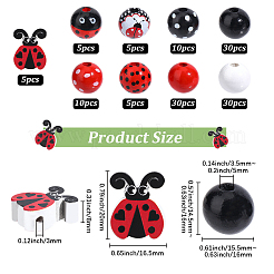 130Pcs Printed Wood Beads&nbsp;WOOD-PA0001-40