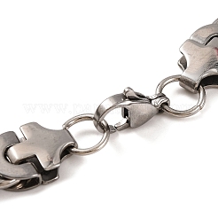 Tarnish Resistant 201 Stainless Steel Rhombus Byzantine Chain Bracelets&nbsp;BJEW-B078-83P