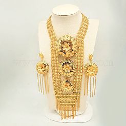 Alloy Flower Tassels Dangle Stud Earrings & Necklaces Sets for Women&nbsp;YY6705-2