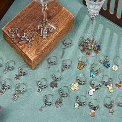 20Pcs Vehicle Alloy Wine Glass Charms&nbsp;HJEW-SW00127-07