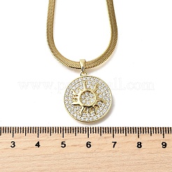 Brass Micro Pave Clear Cubic Zirconia Sun Pendants&nbsp;LS-NJEW-H066-02G