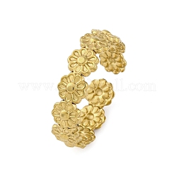 304 Stainless Steel Open Cuff Ring for Women&nbsp;RJEW-Z083-01G