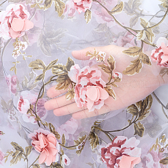 Chiffon Lace Trim&nbsp;ORIB-WH0005-07