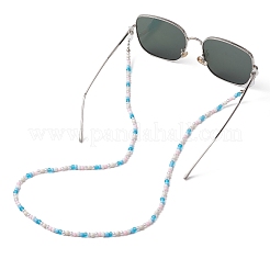 Synthetic Turquoise & Glass Seed & Plastic Beaded Adult Eyeglasses Chains&nbsp;AJEW-EH00397