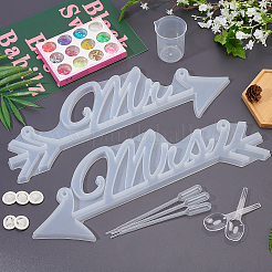 Mrs & Mr Doorplate Silicone Molds Kits&nbsp;DIY-OC0003-11