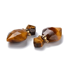 Natural Tiger Eye Perfume Bottle Pendants&nbsp;G-D058-11G-05