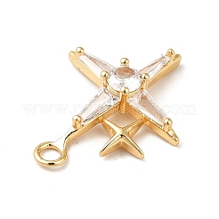 Brass Cubic Zirconia Pendants&nbsp;KK-M233-08G-A