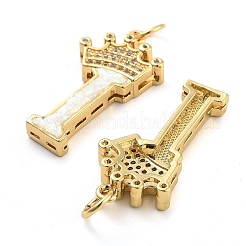 Brass Micro Pave Clear Cubic Zirconia Pendants&nbsp;KK-G498-01I-02