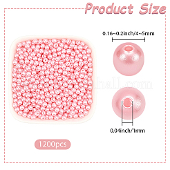 1200Pcs Baking Paint Pearlized Glass Pearl Round Bead Strands&nbsp;HY-SP0001-02