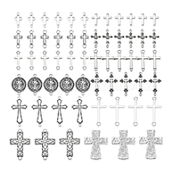 72Pcs 12 Styles Tibetan Style Alloy Links&nbsp;TIBE-PH0002-47