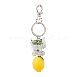Opaque Resin & Spray Painted Crackle Glass Keychains&nbsp;KEYC-JKC01343-01