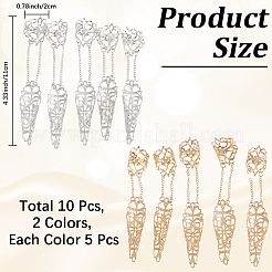 2 Sets 2 Colors Halloween Gothic Cone Iron Hollow Finger Protector&nbsp;BJEW-CN0001-16B