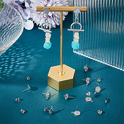 20 Pairs 304 Stainless Steel Stud Earring Findings&nbsp;STAS-UN0049-52