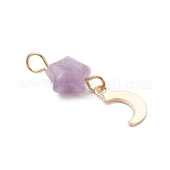 Synthetic Blue Lace Agate & Natural Rose Quartz & Rhodonite & Green Aventurine & Lepidolite Star Pendants&nbsp;PALLOY-JF04757