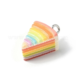 3D Rainbow Cake Resin Pendants&nbsp;RESI-V002-01