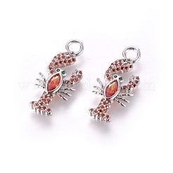 Brass Micro Pave Cubic Zirconia Pendants&nbsp;ZIRC-L075-25
