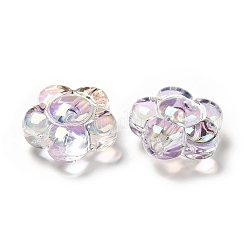 UV Plating Rainbow Iridescent Transparent Acrylic Beads&nbsp;X-OACR-C007-11