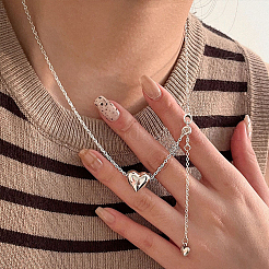 2Pcs 925 Sterling Silver Spring Gate Rings&nbsp;STER-BBC0006-74B