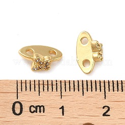 Brass Micro Pave Clear Cubic Zirconia Slide Charms&nbsp;KK-P239-18G