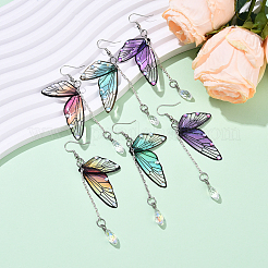Brass Wing Dangle Earrings&nbsp;EJEW-YW00009-01