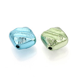 Textured Plating Opaque Acrylic Beads&nbsp;PACR-T018-08M