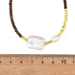 Rectangle Natural Baroque Keshi Pearl and Faceted Round Natural Mixed Stone Beaded Necklaces for Women&nbsp;NJEW-JN06682