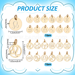 24Pcs 2 Sets 2 Styles Ion Plating(IP) 201 Stainless Steel Charms&nbsp;STAS-ME0003-57