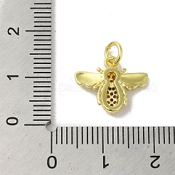 Golden Brass Pave Cubic Zirconia Pendants&nbsp;KK-M283-04C-02