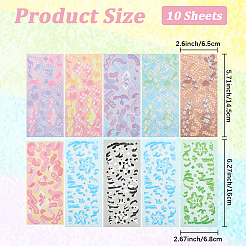10Pcs 9 Styles PVC/Paper Sticker&nbsp;DIY-CP0011-68