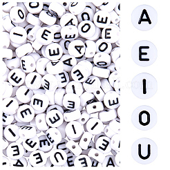 1000Pcs 5 Styles Acrylic Horizontal Hole Letter Beads&nbsp;MACR-PA0001-35