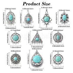 20Pcs 10 Styles Tibetan Style Alloy Chandelier Component Links&nbsp;FIND-CJ0002-36