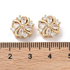 Brass Pave Cubic Zirconia Multi-Strands Links&nbsp;KK-B172-12G-01