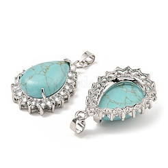 Synthetic Turquoise & Rhinestone Pendants&nbsp;G-K338-31P-06